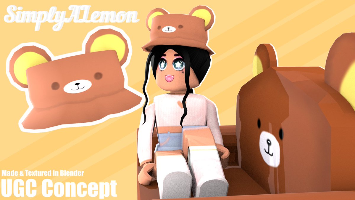 Simply On Twitter Little Bucket Hat I Made In Blender D Ugc - roblox bloxburg codes for hats