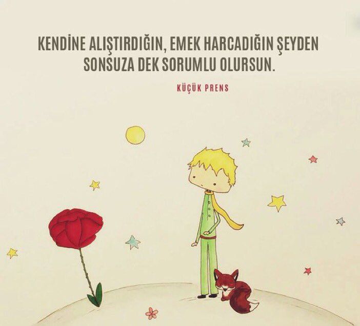 KitapAlintisi's tweet photo. 'Kendine alıştırdığın, emek harcadığın şeyden sonsuza dek sorumlu olursun.' - Küçük Prens https://t.co/boMQVLUcJV