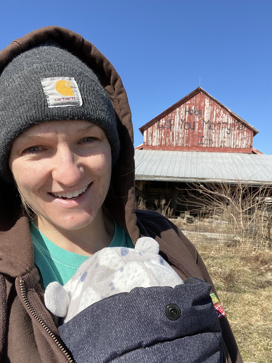 haykitch's tweet photo. Bundled up my new best bud and went for a walk. Had to stop by our favorite spot. Life sure is good! ☀️ https://t.co/dVTZyKJLtF