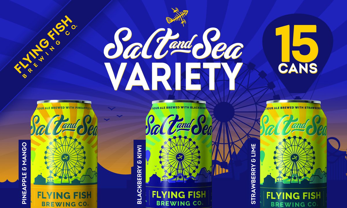 flyingfishbrew's tweet photo. We liked our #saltandsea #sessionsour so much, that we made it two new friends. 15-Pack Salt and Sea Variety available now featuring Pineapple Mango + Blackberry Kiwi + The OG Strawberry Lime. Check out https://t.co/AZSBfL1BV9, select the beer finder, and scoop some! https://t.co/isW0ocaW07