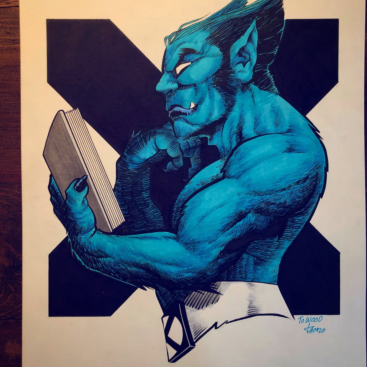 lamanocomic's tweet photo. Re-did a Beast commission cuz I had a better idea on how to compose it. I can never unthink a better idea and so I am compelled to draw em. #commissionedart #illustration #beast #marvel #marvelbeast #xmen #xmenbeast https://t.co/uKhppmAShf