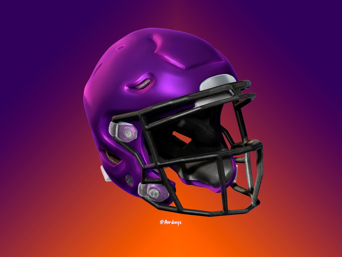 Ardnyss's tweet photo. Trying some #hardsurface on #zbrush. This is a generic #nfl #helmet (with #vikings colours thought >.< )  More images on 
 -> https://ar... https://t.co/iHvzwA3LNg