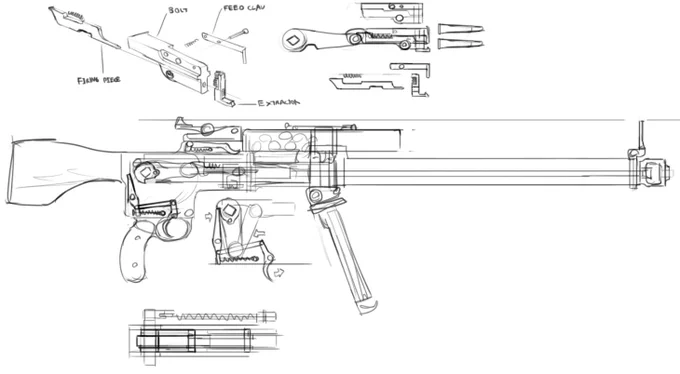 Here's some concept art for the mechanics. 