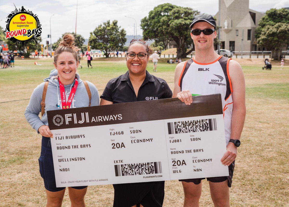 BFSRTB's tweet image. Congratulations to our two winners of the @FijiAirways competition! These guys have each won return flights for two to Fiji just for registering in Brendan Foot Supersite Round the Bays 🌴