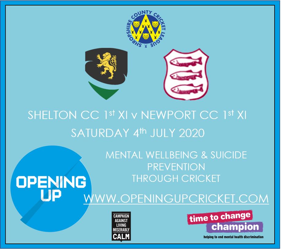 sheltoncc's tweet photo. In light of the last few weeks &amp; the realisation that mental health affects us all,it is extremely important to raise awareness &amp; in connection with @OpeningUpCC we are dedicating our home fixture v @NewportShropCC to help raise awareness

https://t.co/TJ0jDOIQF8

#ItsOkNotToBeOk https://t.co/oDDGVxdoCf
