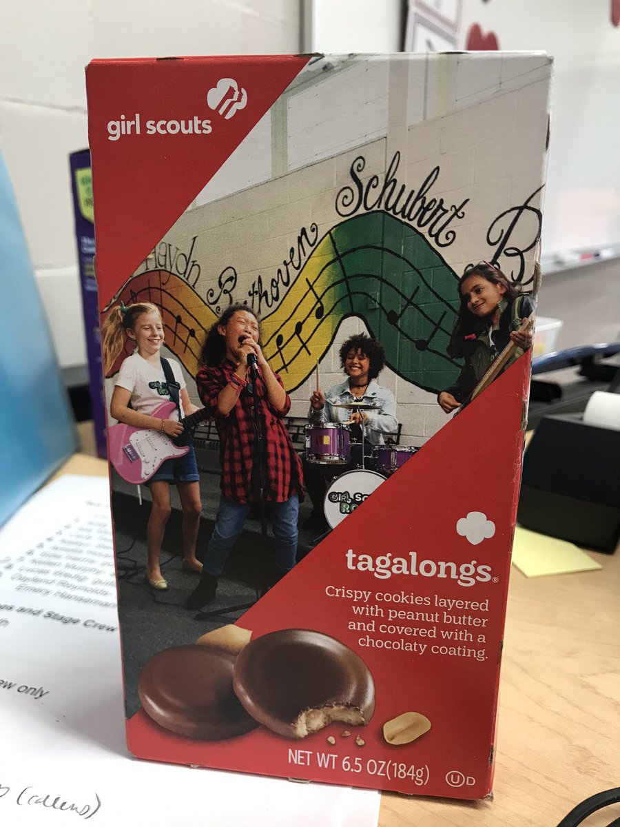 Loving this girl jam band on my Girl Scout cookies box! 🎶#GirlPower