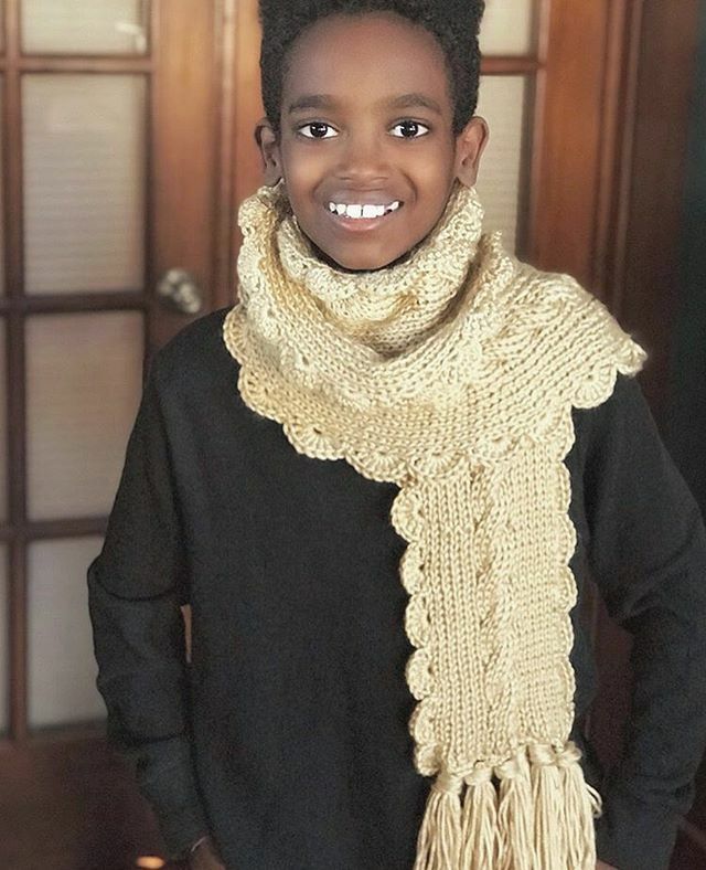 Jonah learned to knit just a few weeks ago at Knitting LIVE and after taking home a few Vogue Knitting books he has already designed his own scarf—with cables, and tassels, and a crochet border, while practicing both continental and English knitting styl… ift.tt/38EjQcr
