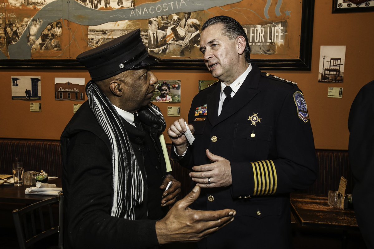 WashNatOpera's tweet photo. .@busboysandpoets hosted our “Blue Community Conversation” featuring @ChiefNewsham, @monicadhopkins, MPD retiree Frank Riley III, the cast and creators of Blue including Tazewell Thompson, Briana Hunter and @kkellogg79 and moderated by Ronald E. Hampton #BlueWNO https://t.co/UbbmW6WVRS