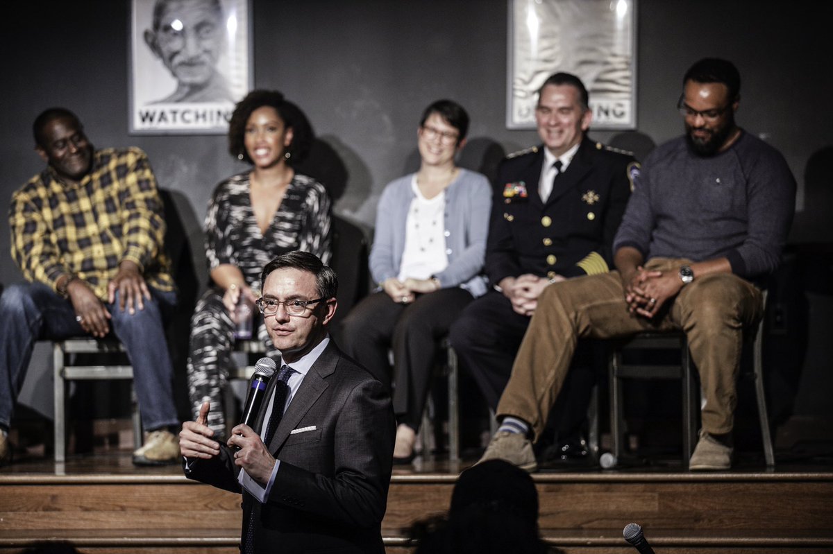 WashNatOpera's tweet photo. .@busboysandpoets hosted our “Blue Community Conversation” featuring @ChiefNewsham, @monicadhopkins, MPD retiree Frank Riley III, the cast and creators of Blue including Tazewell Thompson, Briana Hunter and @kkellogg79 and moderated by Ronald E. Hampton #BlueWNO https://t.co/UbbmW6WVRS