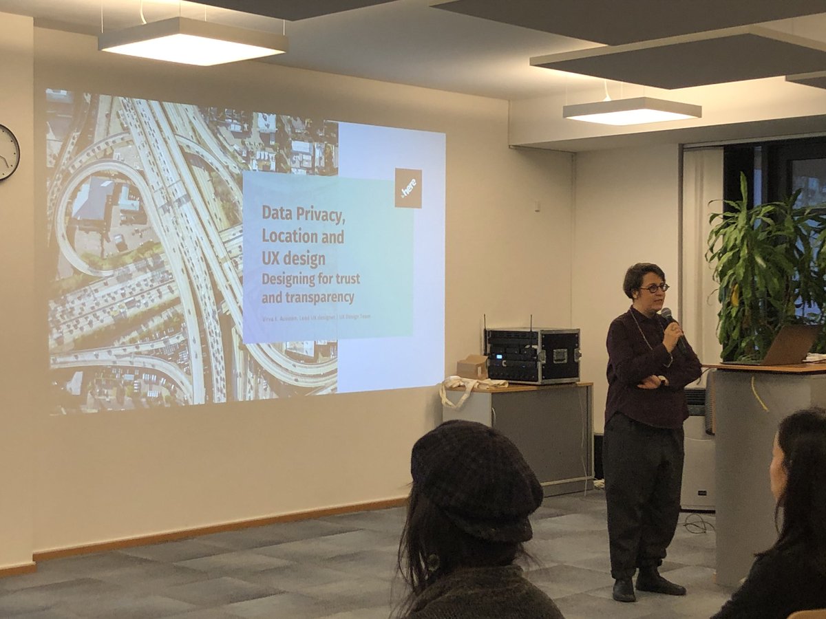 ladiesthatuxBER's tweet photo. Thank you Virva for this very interesting talk about data privacy and what to look out for when we’re building our services. And big thanks to our host @here for giving us the space for this month’s Meetup! #ltuxber #dataprivacy https://t.co/z2sybc0aqU