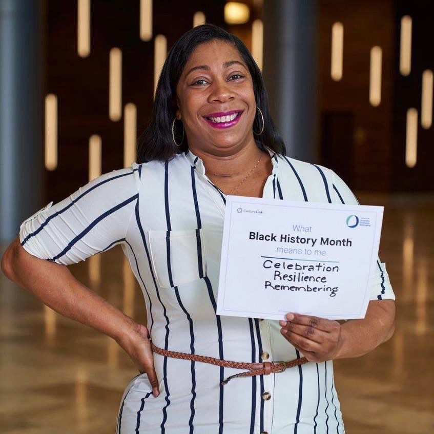 CenturyLink's tweet photo. “#BlackHistoryMonth is a celebration of the things that we’ve gone through, the things that we will go through, and knowing that there is still a lot more to be done.” – Ramonica #CTLinclusion https://t.co/sSpbyAWQBD