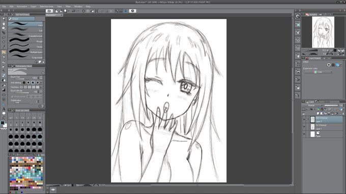 手を描くのは下手だから、「今日は少し手を描く練習しよう」と思ったけど、何か他のことも描きました 