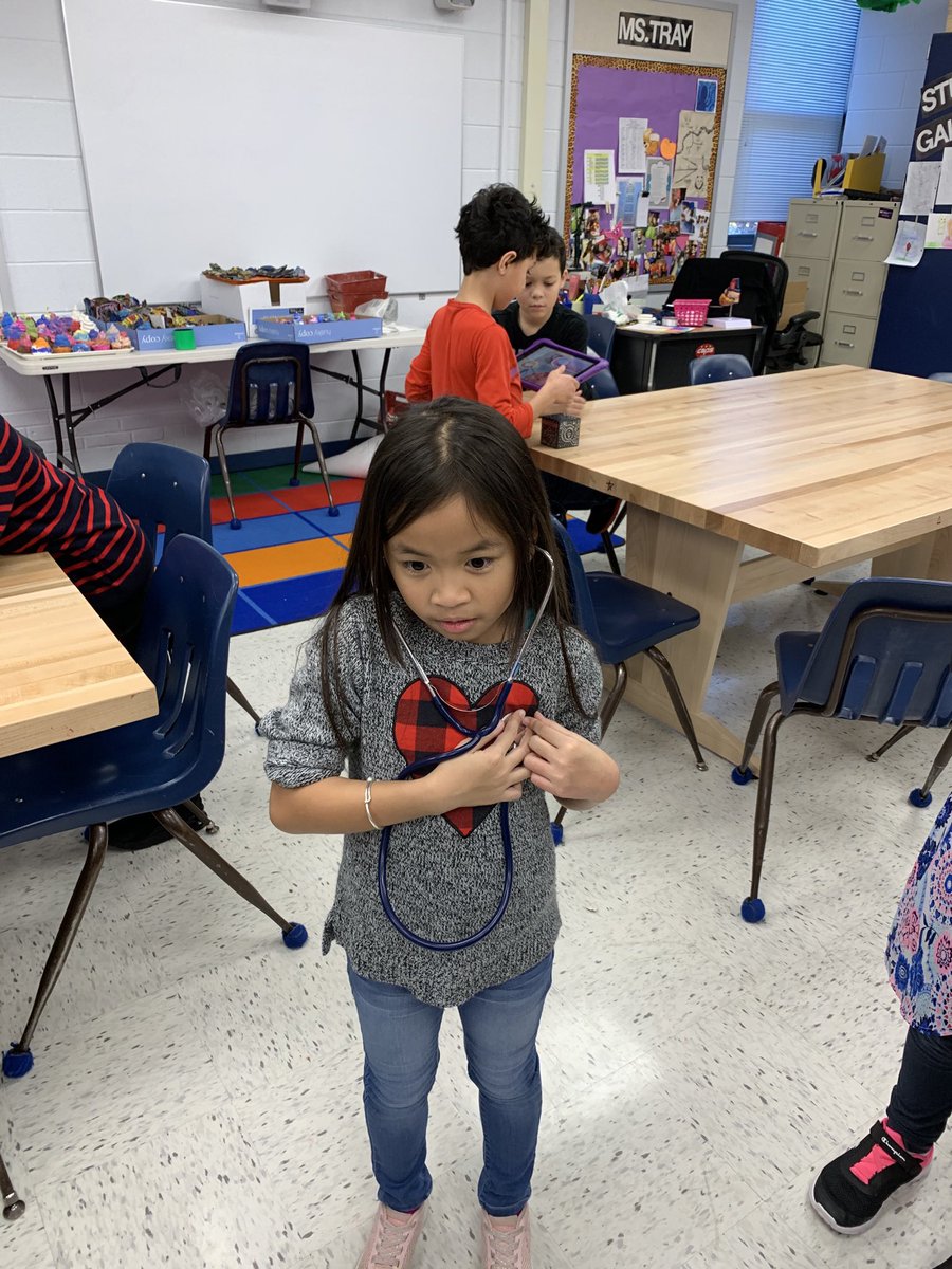 Library teams up with the school nurse for heart healthy day activities. Kids got to listen to their hearts and use the merge cubes to see a model of a heart.