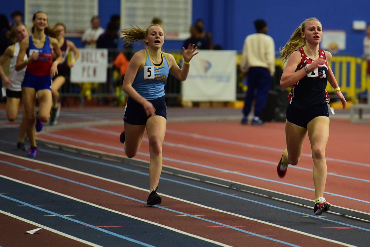 MilesplitMD's tweet photo. Great battle in the 3A girls 1600 between past state champions in @oakley_olson (5:10) &amp; @faithmeining (5:11)! Respect given to one another post-race. WATCH #MDStateMeetLIVE --> https://t.co/7jSOWbEOvq https://t.co/foOExAayXC