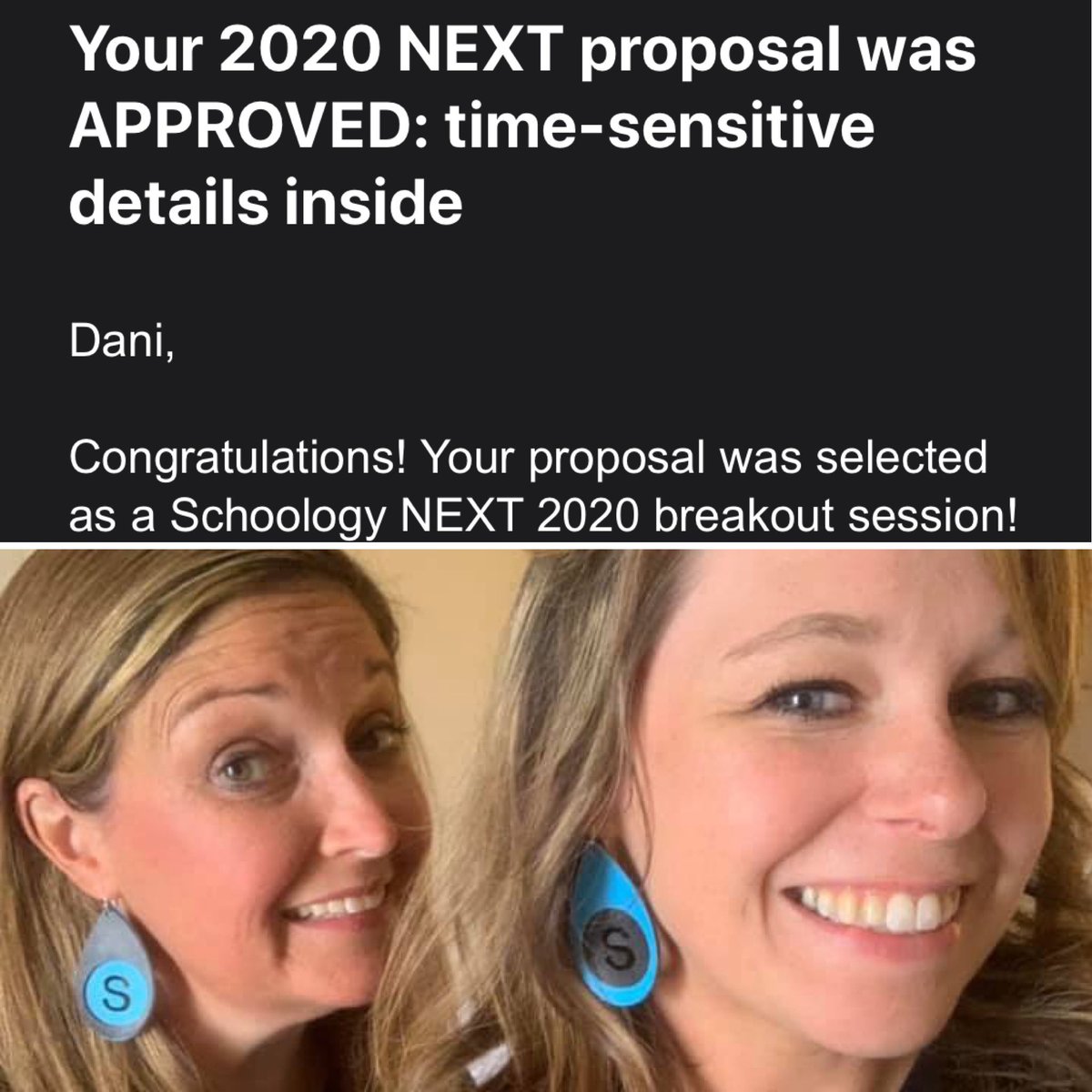 EdTechDani's tweet photo. Yay!! My #TechieBestie and I had our proposal accepted to present at #SchoologyNEXT in Austin, TX! ๐๐ป๐๐ป๐ฉ๐ผโ๐ป๐ฉ๐ผโ๐ป@techie_teacher1 #everythingsbiggerinTexas #EvenSchoologyNEXT https://t.co/YCXZdHzGKy