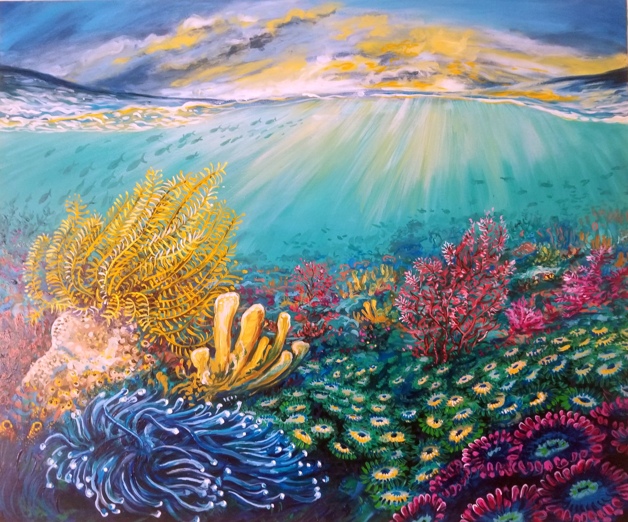 The Great Barrier Reef Oil Painting By Robert Spotten – The Puffin ...