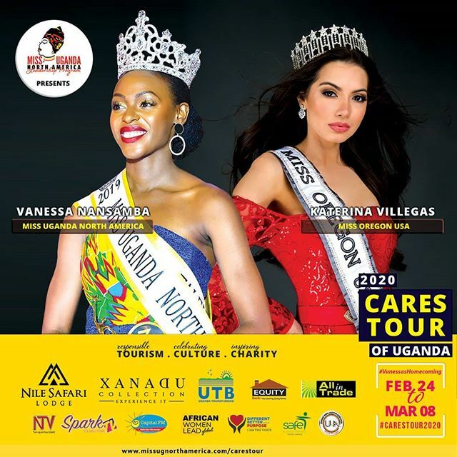 missuganda_na's tweet photo. Who's excited? Us!
#VanessasHomecoming #CaresTour2020
#tourism #culture #charity #leadership #MissUgandaNorthAmerica 
#visituganda #tulambule #africa #visitafrica #eastafrica #IAmUganda https://t.co/mrfKZGDkdZ https://t.co/9TkM82d6uO