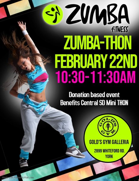This Saturday from 10:30-11:30am Golds Gym Galleria will be holding a Zumba-THON to support CYHS Mini-THON! No need to register if you plan on attending, you just have to show up! If you have any questions feel free to DM us. We can’t wait to see you all there! 🎗