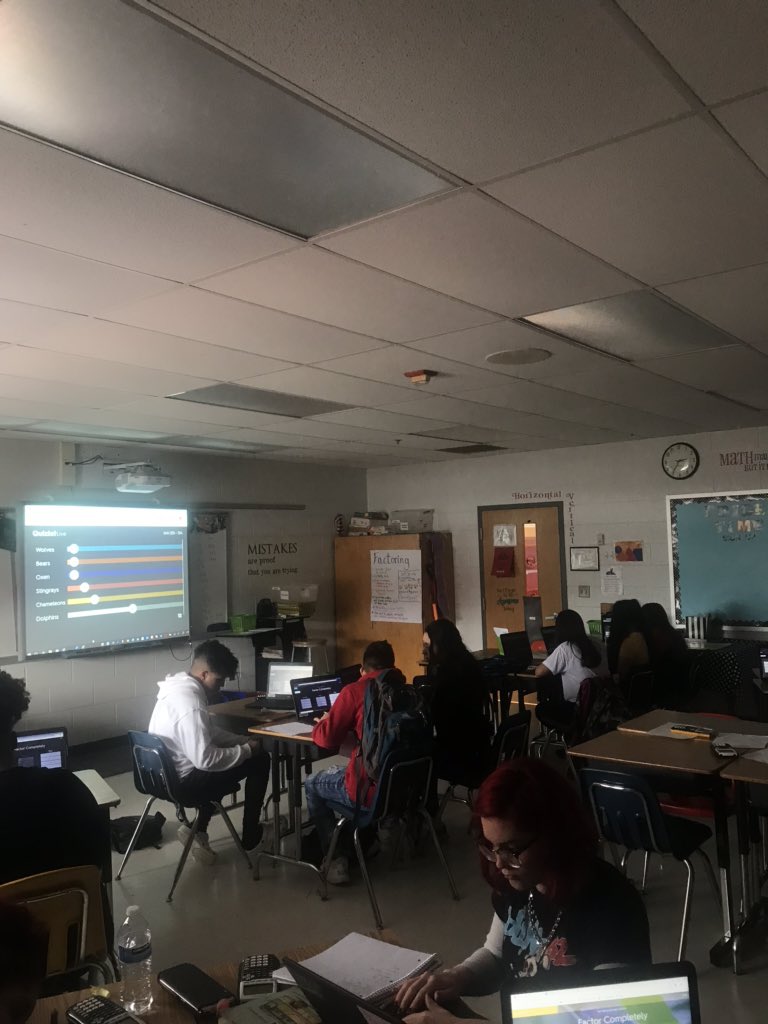 AHS_MrsO's tweet photo. Collaboration and discourse are winning as the “Dolphins” take a commanding lead!#ahsPOGsquad #QuizletLive https://t.co/RpW4MBTYuJ