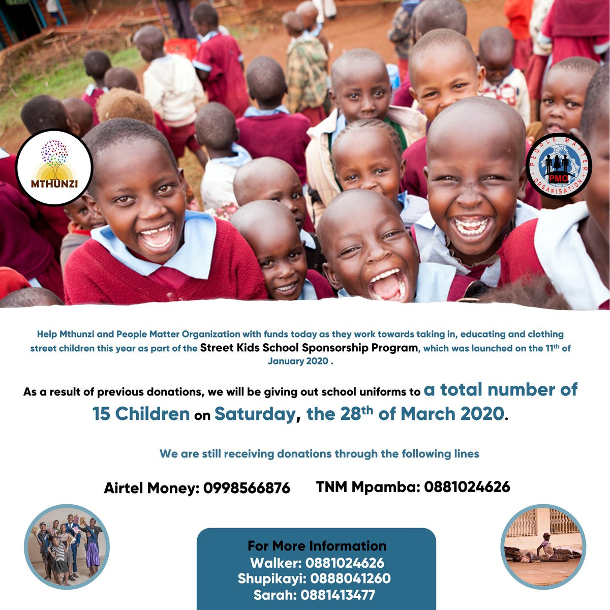 MiczealWalker's tweet photo. Following the massive support that we’ve received from the general public towards the purchase of school uniforms, we are announcing that we shall finally be giving out the uniforms to our beneficiaries. To a minimum of 15 children. We are also still receiving donations.😍 https://t.co/vp1MDOQ0hF