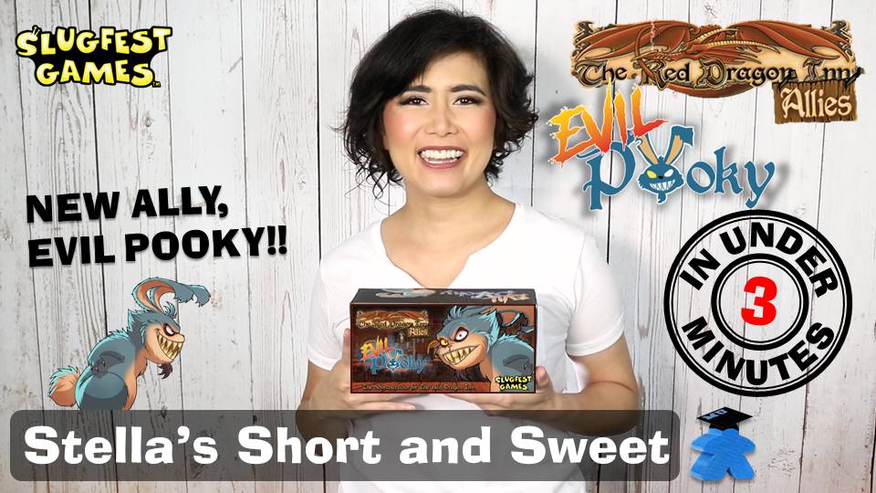 MeepleU's tweet photo. Our friend at @SlugFestGames just launched #TheRedDragonInn Kickstarter expansion, new cute &amp; tough ally😝- Evil Pooky! What does Evil Pooky do? 👿👊
Video➡️https://t.co/s1w9Op4wu8 https://t.co/IBfywStTU7