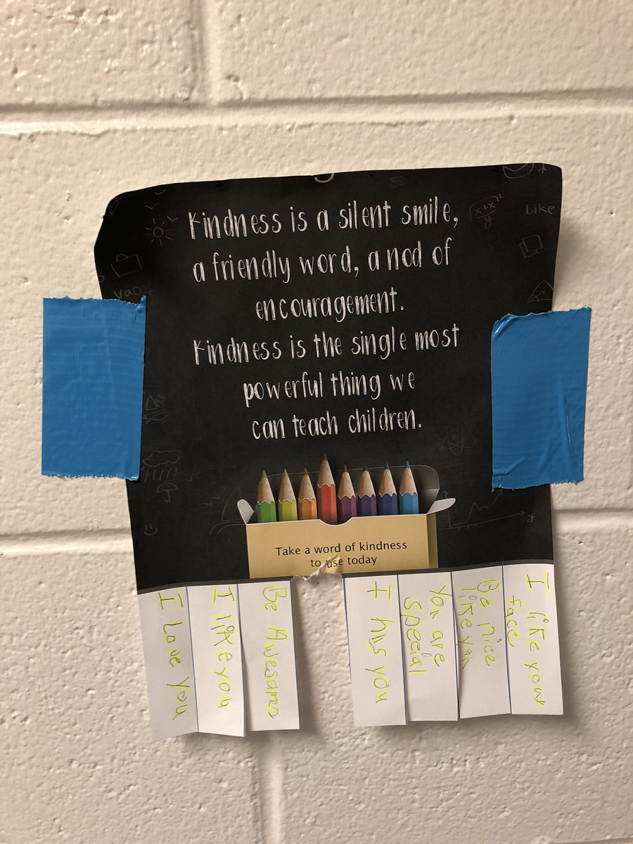 In celebration of #RandomActsOfKindessDay our class hung up wonderful posters with kind words for you to take to brighten your’s or someone else’s day. <a href="/HcesG/">HCES Gators</a> <a href="/OnslowSchools/">Onslow County Schools</a> #BeKind