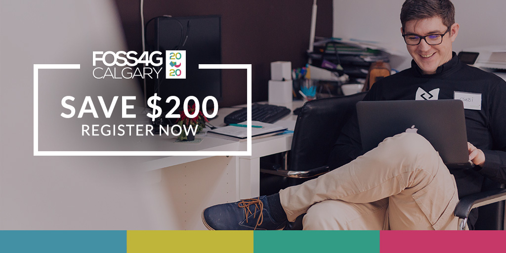 foss4g's tweet image. If you didn&apos;t already know, #FOSS4G2020 registration is open, and the first 300 people will receive early bird pricing! Don&apos;t wait, register today: ow.ly/IaAl50ypLUy