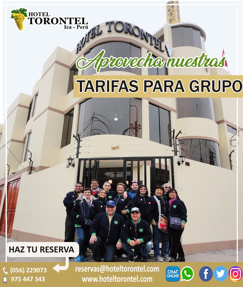 HotelTorontel's tweet photo. Si tienes planeado visitar la ciudad de Ica ☀️ con tu grupo de amigos o con tu familia 😁, nosotros te brindamos precios con descuento.
Para mayor información, haz clic en el siguiente enlace o contáctanos al:
☎️056 - 229073
📱975447343
Te esperamos 😁 https://t.co/K5WHn9DKnU