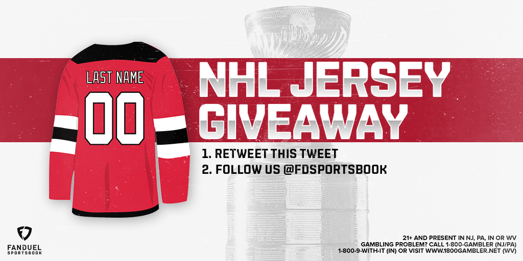FDSportsbook's tweet photo. 🚨 GIVEAWAY 🚨

We're hooking up one lucky follower with a FREE NHL jersey 🔥

For your chance to win, simply:

❶ RT this tweet
❷ FOLLOW us: @FDSportsbook 

One random winner will be chosen on Tuesday, February 25th

Rules: https://t.co/0ZviVURhXs https://t.co/rn5esPZ8Y2