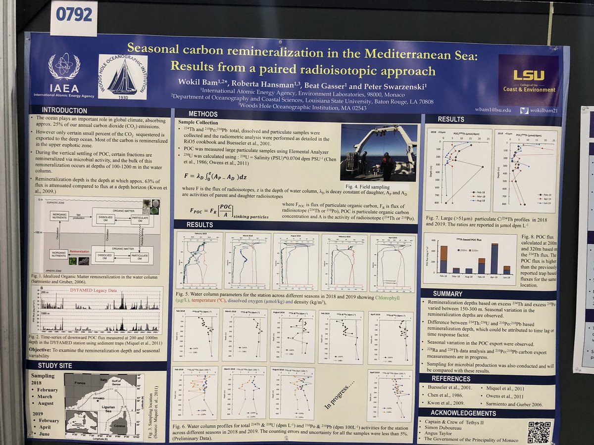 WokilBam21's tweet image. Poster is up!!! Seasonal carbon remineralization in the Mediterranean Sea: Results from a paired-radioisotopic approach #osm20 #carbon #remineralization