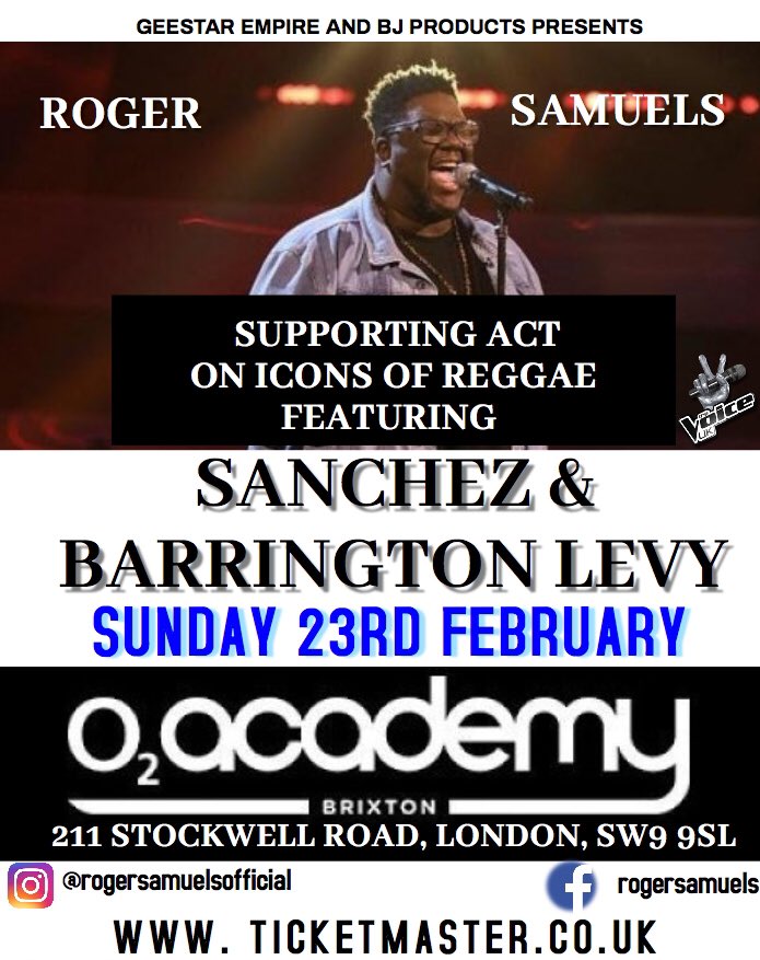 Roger Samuels (@rogersamuels) on Twitter photo Wow this Sunday save the date it’s going to awesome night #jamaica <a href="/PatsyjCummings/">Patsy Cummings</a> <a href="/Cllr_Alisa/">Alisa Flemming</a> @CllrTony <a href="/CalltonYoung/">Callton Young</a> @O2academybrix <a href="/brixtonbuzz/">Brixton Buzz</a> <a href="/BrixtonBlog/">Brixton Blog</a> <a href="/gracefoods/">Grace Foods</a> <a href="/jamaicannews/">Jamaican News</a> <a href="/VoiceUKCasting/">TheVoiceUKCasting</a> Wow this Sunday save the date it’s going to awesome night #jamaica <a href="/PatsyjCummings/">Patsy Cummings</a> <a href="/Cllr_Alisa/">Alisa Flemming</a> @CllrTony <a href="/CalltonYoung/">Callton Young</a> @O2academybrix <a href="/brixtonbuzz/">Brixton Buzz</a> <a href="/BrixtonBlog/">Brixton Blog</a> <a href="/gracefoods/">Grace Foods</a> <a href="/jamaicannews/">Jamaican News</a> <a href="/VoiceUKCasting/">TheVoiceUKCasting</a>