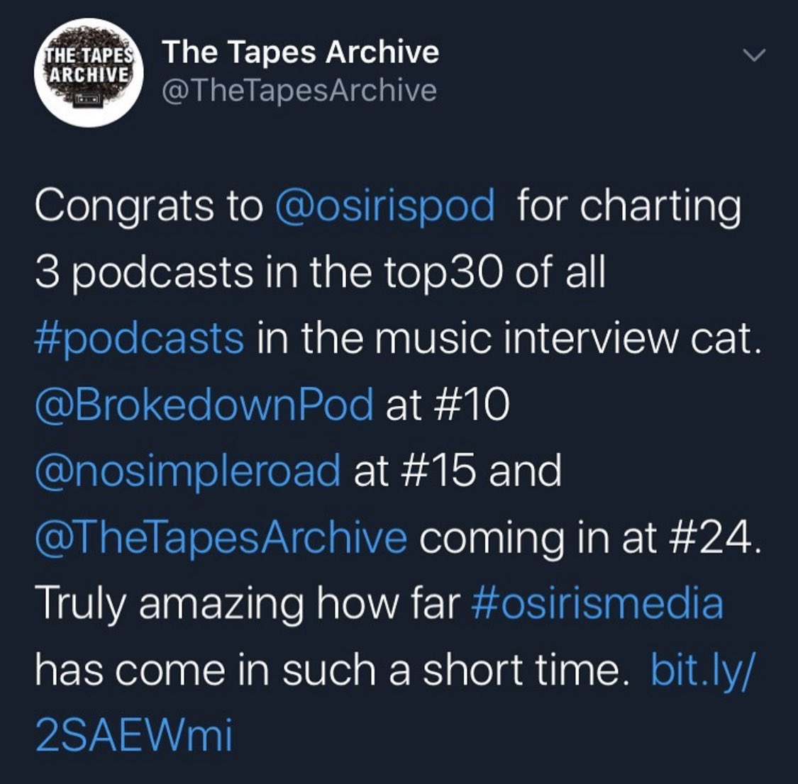nosimpleroad's tweet photo. Thanks for giving us the head up on this one @thetapesarchive !! Congratulations to you and @brokedownpod and the whole @osirispod crew!!! What a trip! What a total trip this all is. https://t.co/zQPt9Jyzmd