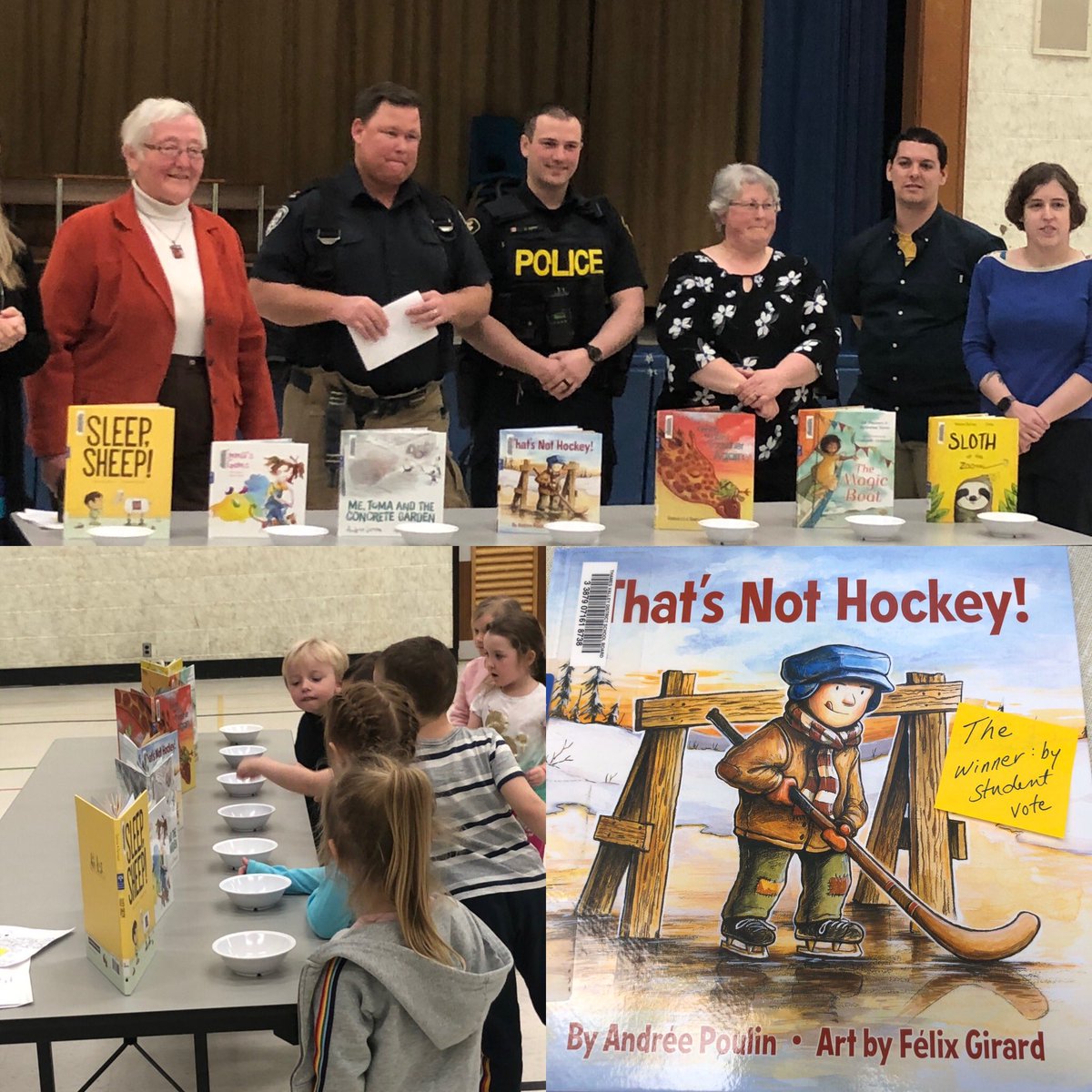 Blue Spruce Community Reading Event at New Sarum Today-our winner by student vote “That’s Not Hockey!” <a href="/PaulSydor/">Paul Sydor</a> <a href="/ForestofReading/">Forest of Reading</a>
