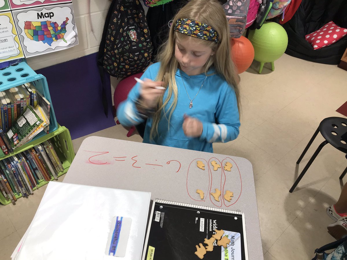 FroschVictoria's tweet photo. Tying Reading &amp; Math together. We read “The Doorbell Rang” then used our own cookies to practice an intro. to division. #wewriteondesks #makingmathfun #handsonlearning #ccisdproud @yvonne_hein @cy_winchester  @Es1Mireles @bence_carolyn https://t.co/yEzaO47oFn