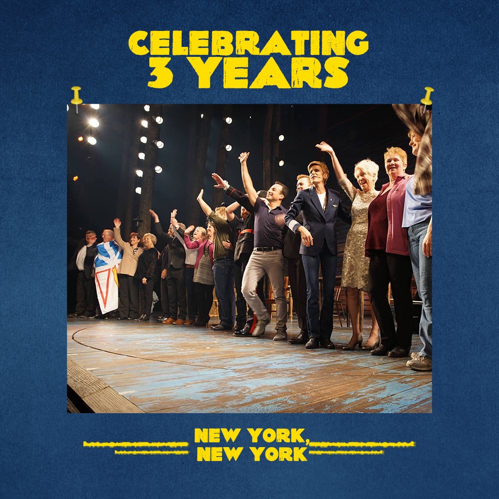 Photo of the Come From Away Broadway Cast taking their first bow