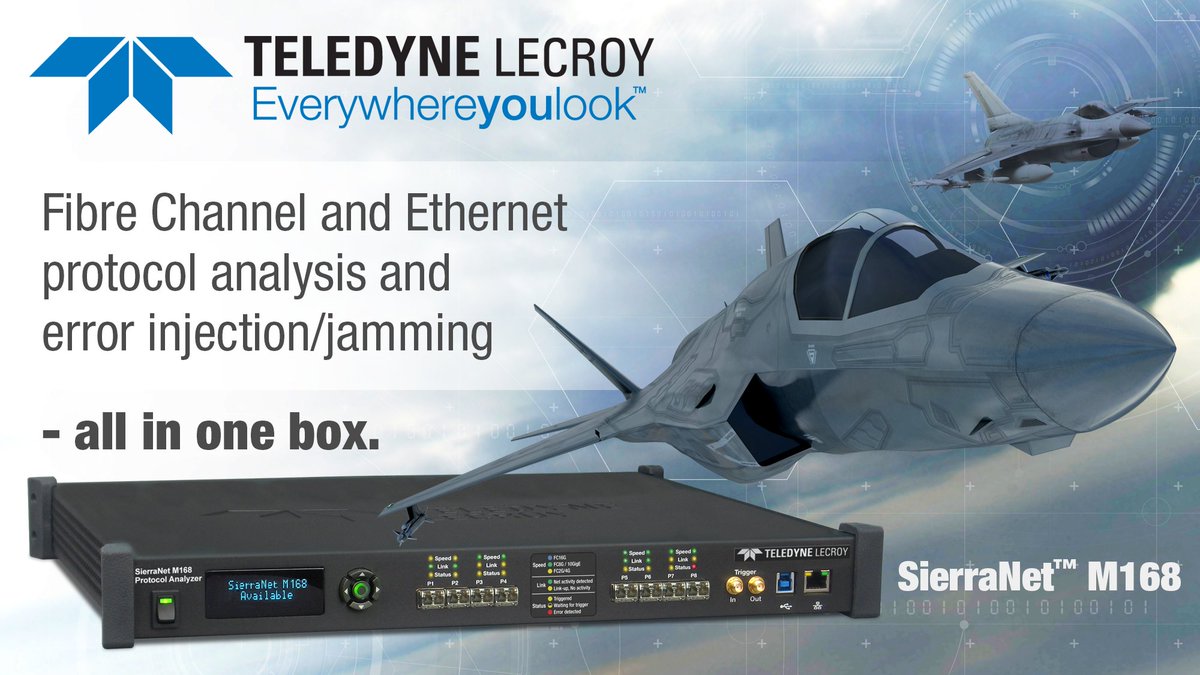 TeledyneLecroy's tweet photo. Test with real time traffic corruption to make sure your #Ethernet and #FibreChannel systems will react and recover when it counts with our #SierraNet™ family of protocol test products. https://t.co/Cb7ZFSzaby https://t.co/PtKsK4NFS0