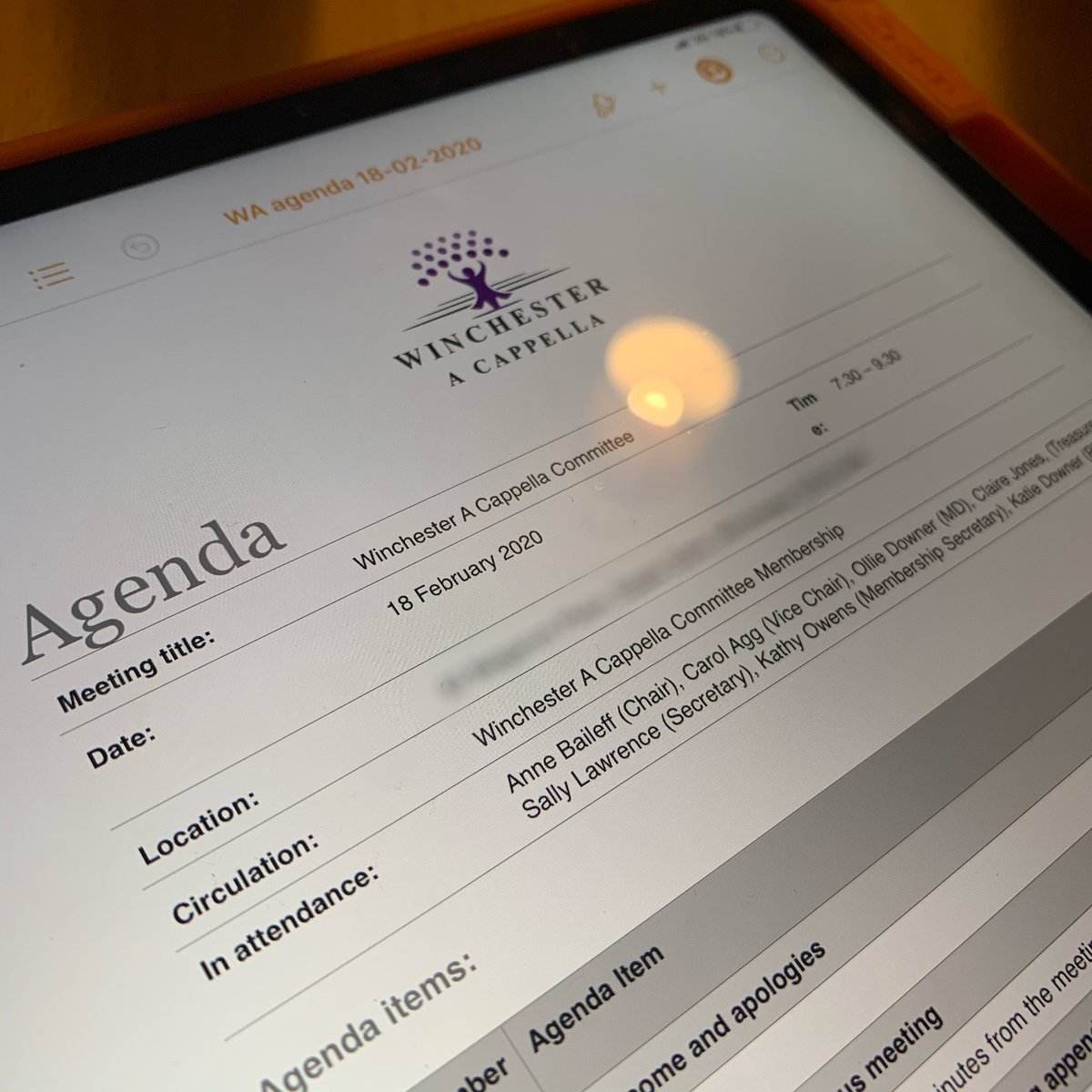 Tonight we had our committee meeting discussing  a plethora of topics such Convention 2020, our Learn to Sing Course and some great upcoming education events.