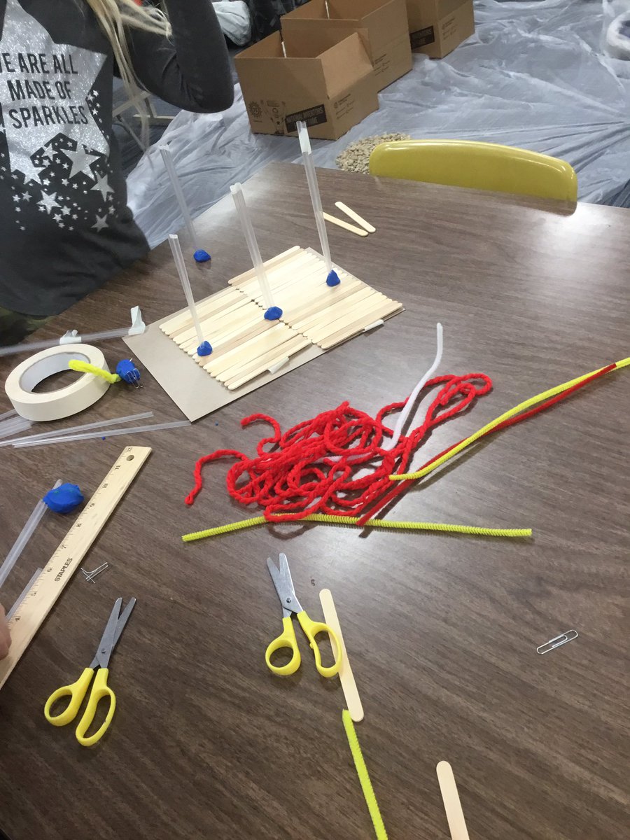HoeingGina's tweet photo. After school STEM #CLUBINVENTION @ndeschargers 
Build a structure to withstand an earthquake https://t.co/zBeKwmqqAP