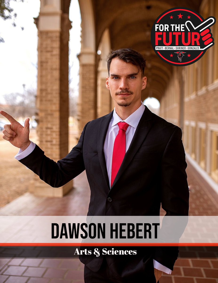 forthefuturettu's tweet photo. Introducing the ‘For The Future’ Arts &amp; Sciences Senator candidates!
•
•
Arts &amp; Sciences students, have your voice be heard and vote for these peers to represent you! The future of Texas Tech is in your hands! #forthefuture https://t.co/0zs5oBNH8Z