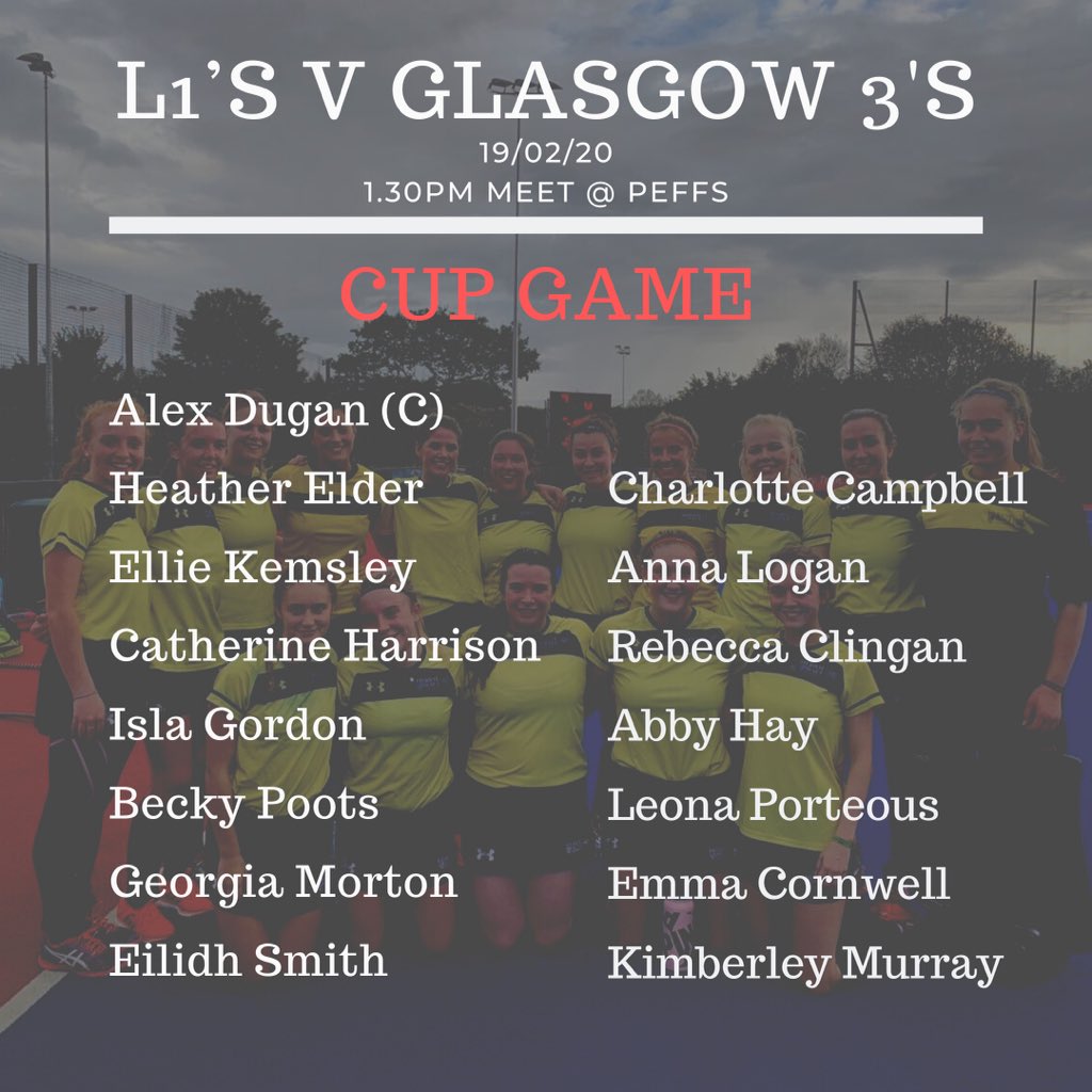 HWHockey's tweet photo. 🏑WEDNESDAY FIXTURES🏑
Following last weeks terrible weather conditions ❄️ Our L1’s CUP GAME was rescheduled and is taking place tomorrow at Peffs 2.30 PB V Glasgow 3’s 💪 It would be great to see as much support out tomorrow supporting the girls 👏 #WattWednesdays #BleedYellow https://t.co/J76lTtgLn8