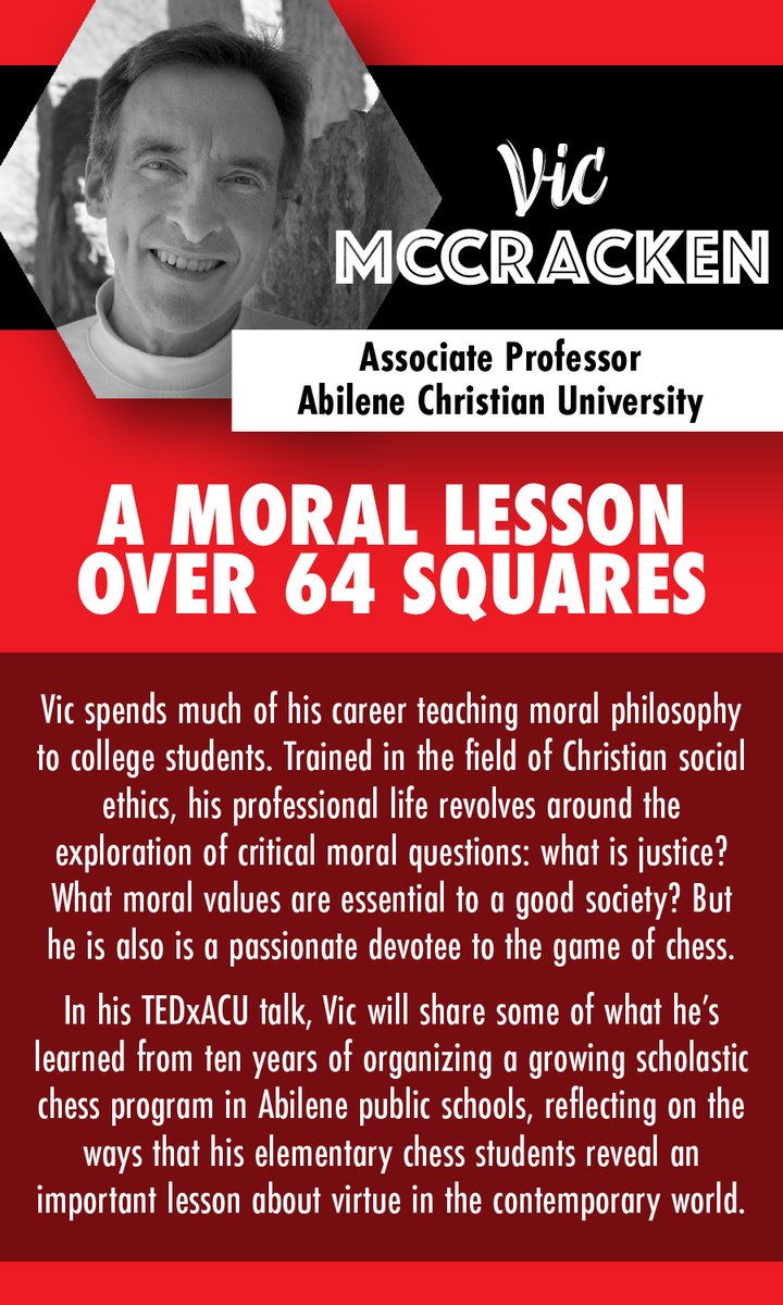 What do children, chess, and virtue have in common? Click to learn more about Vic McCracken's TEDxACU talk and save your seat for March 27th at tedxacu.org/attend! #tedxacu #thisorthat