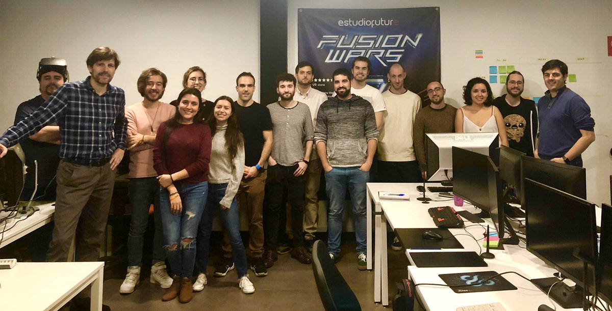 LauraRaya5's tweet photo. Hoy organizamos excursión a @estudiofutureVR con los alumnos del Master en Computación Gráfica, Realidad Virtual y Simulación de @U_tad y del Experto en Desarrollo para Realidad Virtual, Aumentada y Mixta! Gracias Joaquin y Gonzalo por enseñarles lo que estáis haciendo! https://t.co/TD216d2Vu8