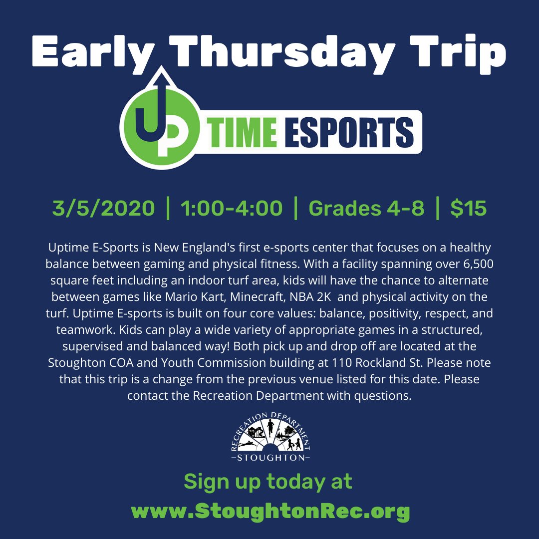 Sign up today at Stoughtonrec.org