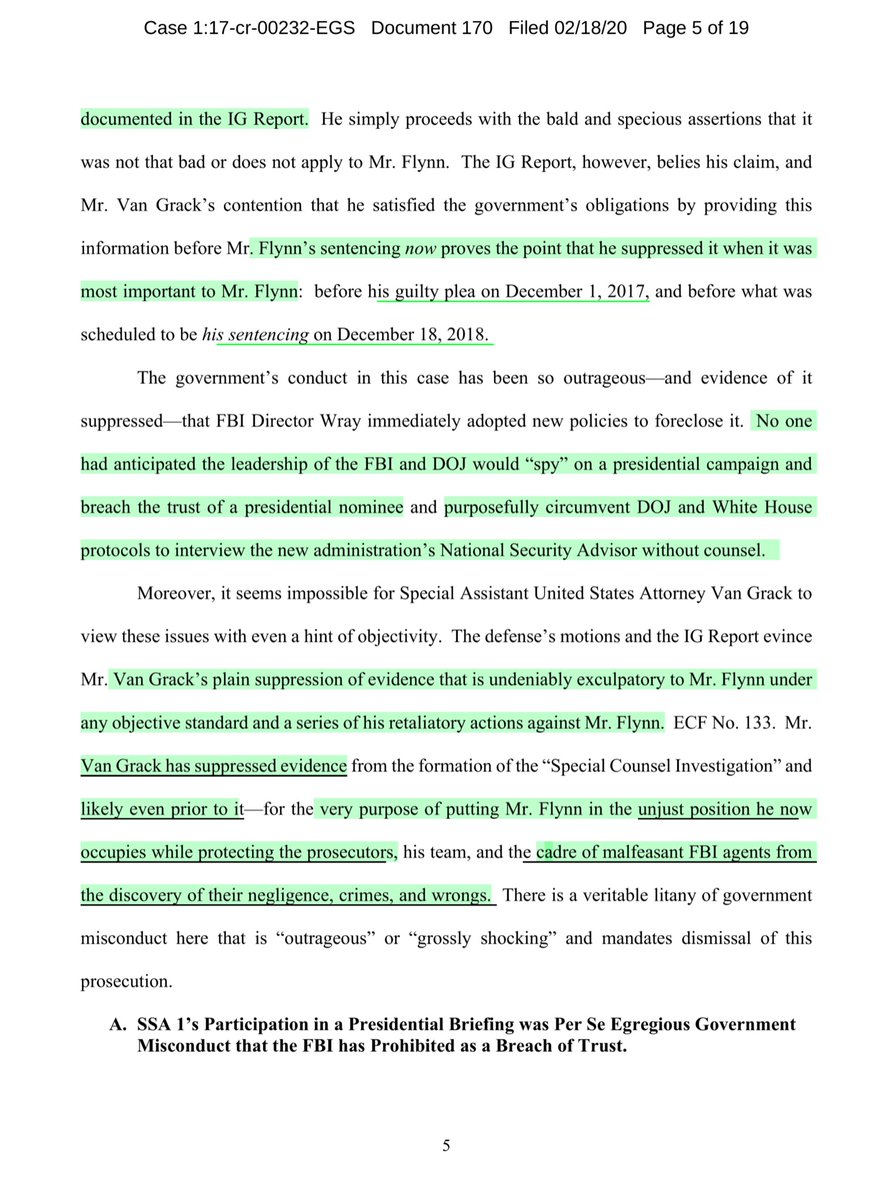 I’m embarrassed for Qanon-Flynn“.at every turn in...an unfathomable abuse of power by persons at the highest levels of the FBI and ..Justice... veritable litany of government misconduct here that is “outrageous” or “grossly shocking” and mandates dismissal of this prosecution.”