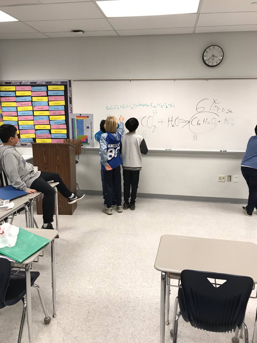 Gearing up for the you be the chemist challenge.  My young chemists were working on this before I arrived!