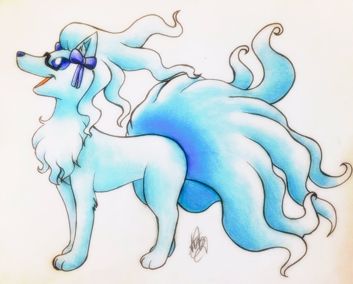 the_K9_team's tweet photo. An alolan ninetales is enjoying her time 

Commission for @SuperDanielM8 of their alolan ninetales named Princess https://t.co/xbtrO7Oayd