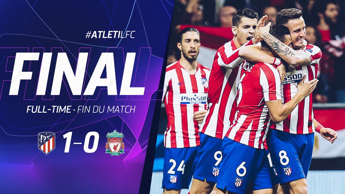 ⏱ 94' [ 1-0 ] ⏹🤩 𝗩𝗜𝗖𝗧𝗢𝗥𝗜𝗔𝗔𝗔𝗔𝗔 ❗❕  

🔥 ¡Nos imponemos en el #AtletiLFC de <a href="/LigadeCampeones/">Liga de Campeones</a> en un ambientazo en Wanda <a href="/Metropolitano/">Riyadh Air Metropolitano</a>! 

⭐ #UCL 
🔴⚪ #AúpaAtleti