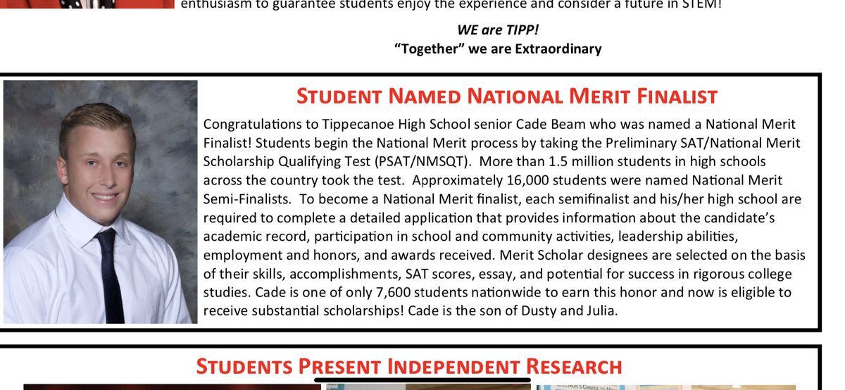 Celebrating athletic awards are important, but academic awards like this are awesome!!! We can’t celebrate this enough!! Again, great job <a href="/cade_beam/">Cade Beam</a> !!! True definition of a student-athlete!!! #WEareTIPP