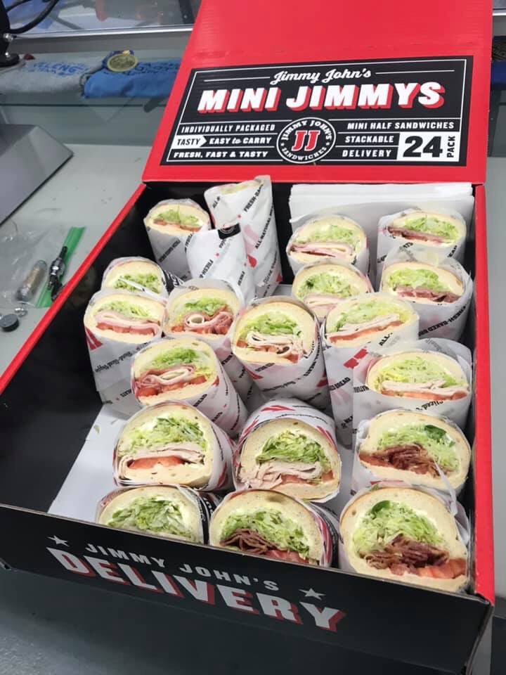 Thanks to Jimmy John’s for supplying Team 3572 - Wavelength Robotics with food on Monday. Work hours often surpass meal times so food catering is a great help!