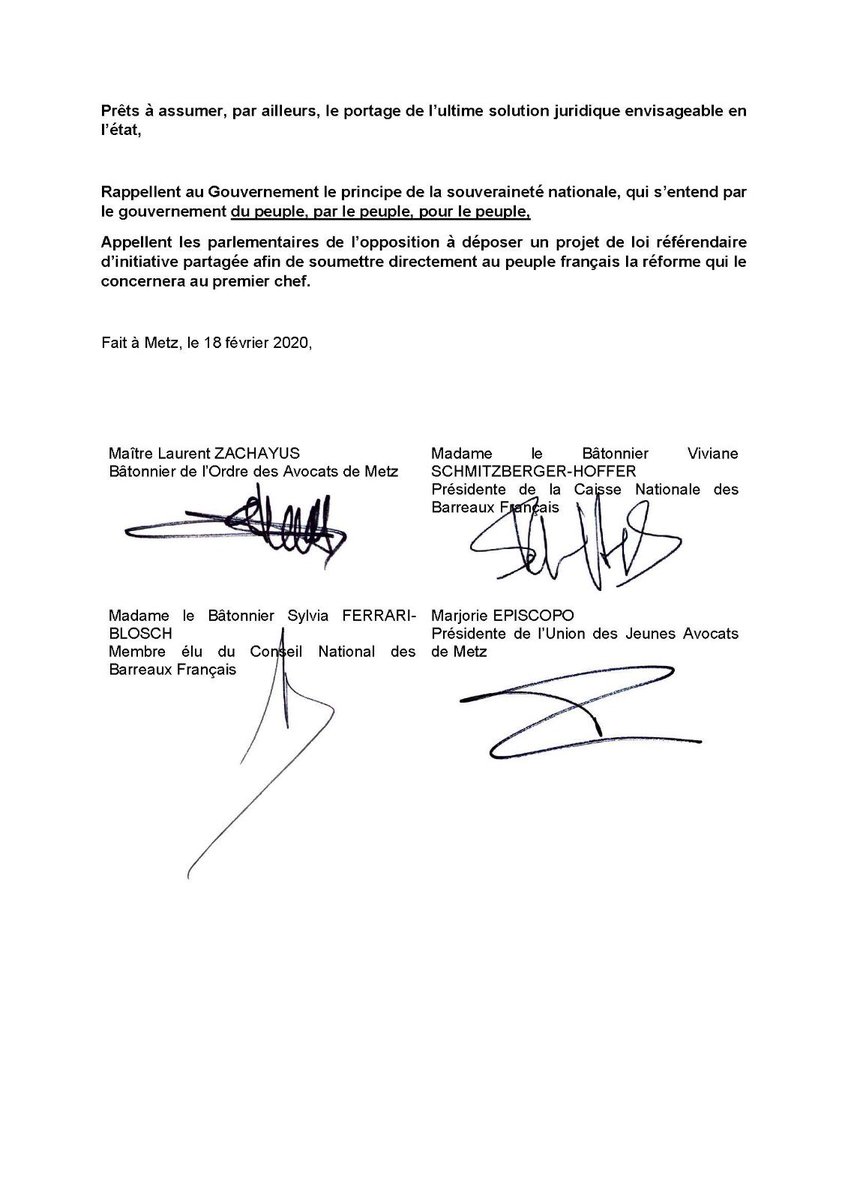 Communiqué de presse #SOSRetraites #OnLacheRien <a href="/CNBarreaux/">Conseil national des barreaux - les avocats</a> <a href="/CNBFrance/">CNBF</a> <a href="/Fnuja/">Fédération Nationale des Unions de Jeunes Avocats</a> <a href="/LeRL_Metz/">Le Républicain Lorrain Metz</a> <a href="/GrethenKevin/">Kevin Grethen</a> @EPhilippePM <a href="/RichardLioger/">Richard Lioger</a> <a href="/ludovicMDS/">Ludovic MENDES</a>